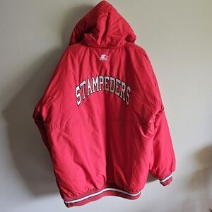 VINTAGE | Calgary Stampeders football Jacket Coat Mens Womens Starter XL CFL Red